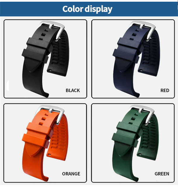 Genuine Fluorine Rubber Easy-Release Watch Strap