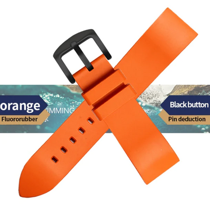 Genuine Fluorine Rubber Easy-Release Watch Strap