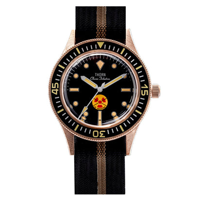 ★Weekly Deal★Thorn Vintage 50-Fathoms No-Radiation CUSN8 Tin Bronze Dive Watch