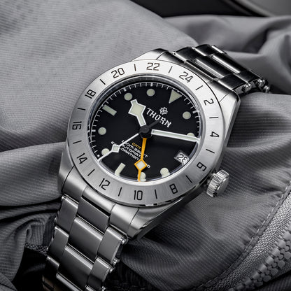 ★Weekly Deal★THORN Dual-time Zone NH34 Mechanical Retro BB GMT Watch