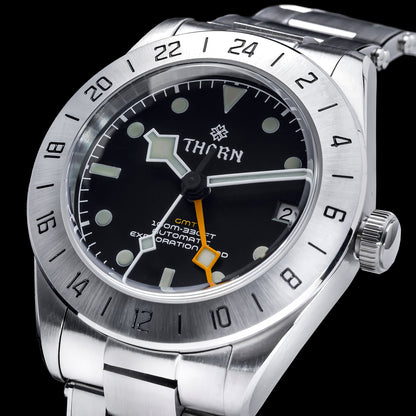 ★Weekly Deal★THORN Dual-time Zone NH34 Mechanical Retro BB GMT Watch