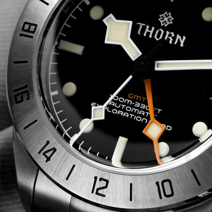 ★Weekly Deal★THORN Dual-time Zone NH34 Mechanical Retro BB GMT Watch