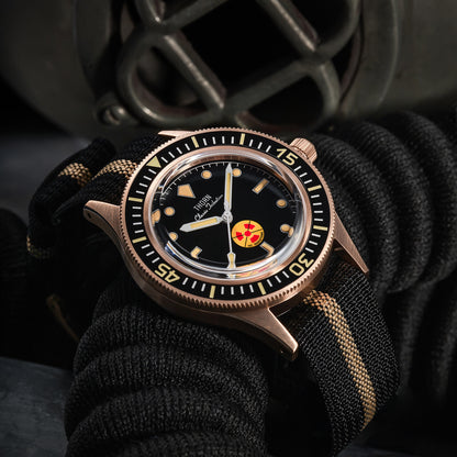 ★Weekly Deal★Thorn Vintage 50-Fathoms No-Radiation CUSN8 Tin Bronze Dive Watch