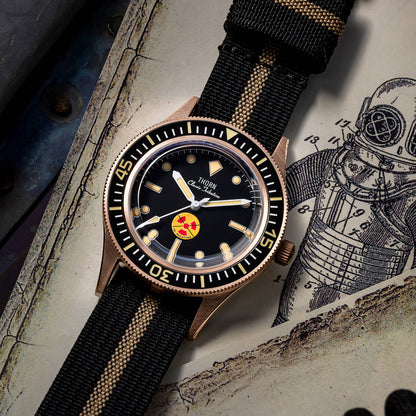 ★Weekly Deal★Thorn Vintage 50-Fathoms No-Radiation CUSN8 Tin Bronze Dive Watch