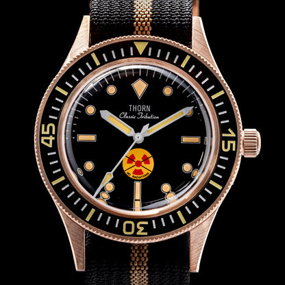 ★Weekly Deal★Thorn Vintage 50-Fathoms No-Radiation CUSN8 Tin Bronze Dive Watch