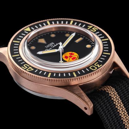 ★Weekly Deal★Thorn Vintage 50-Fathoms No-Radiation CUSN8 Tin Bronze Dive Watch