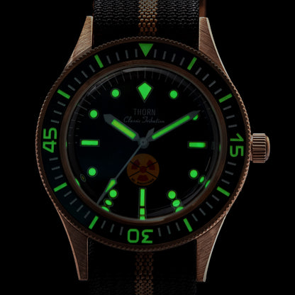 ★Weekly Deal★Thorn Vintage 50-Fathoms No-Radiation CUSN8 Tin Bronze Dive Watch