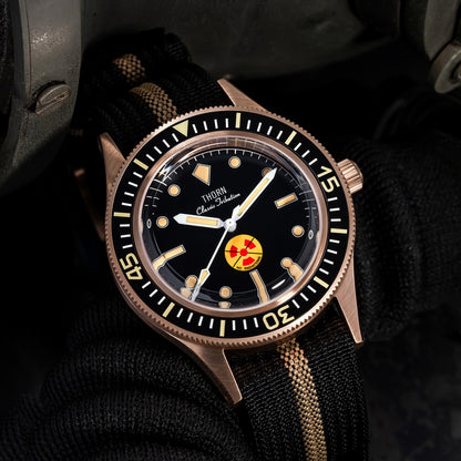 ★Weekly Deal★Thorn Vintage 50-Fathoms No-Radiation CUSN8 Tin Bronze Dive Watch