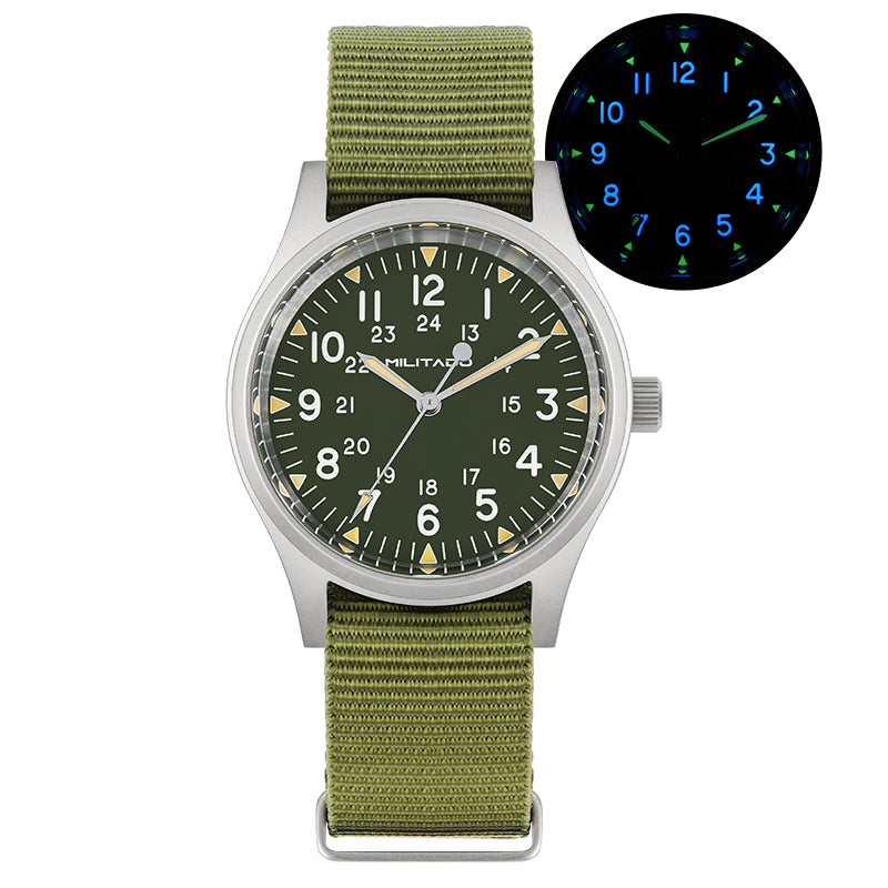 Militado 36mm Sapphire Crystal Pilot Field Watch