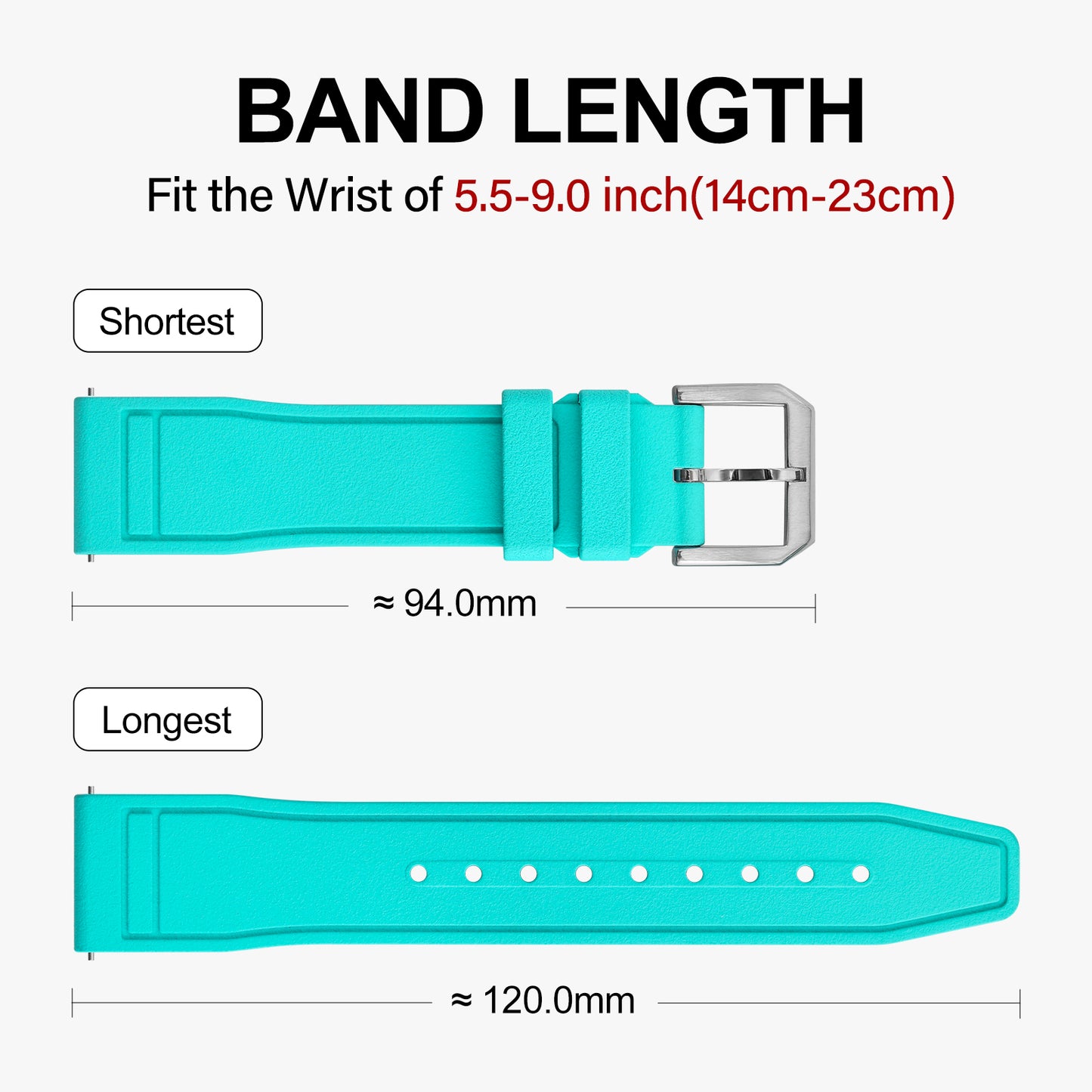 Tropical Soft fluororubber Pilot field Watch Strap