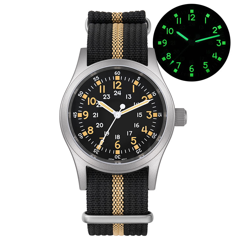 Militado 38mm Sapphire Crystal Pilot Field Watch ML05