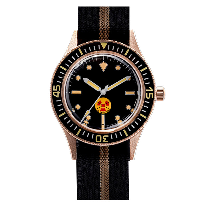 ★Weekly Deal★Thorn Vintage 50-Fathoms No-Radiation CUSN8 Tin Bronze Dive Watch