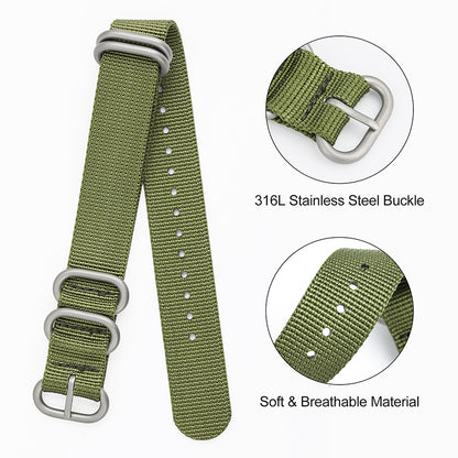 Thick Premium Woven Nylon Military Watch Zulu Strap