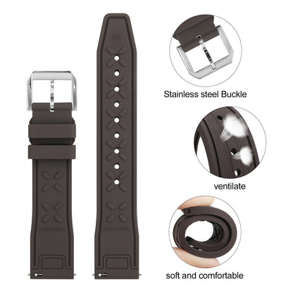 Tropical Soft fluororubber Pilot field Watch Strap