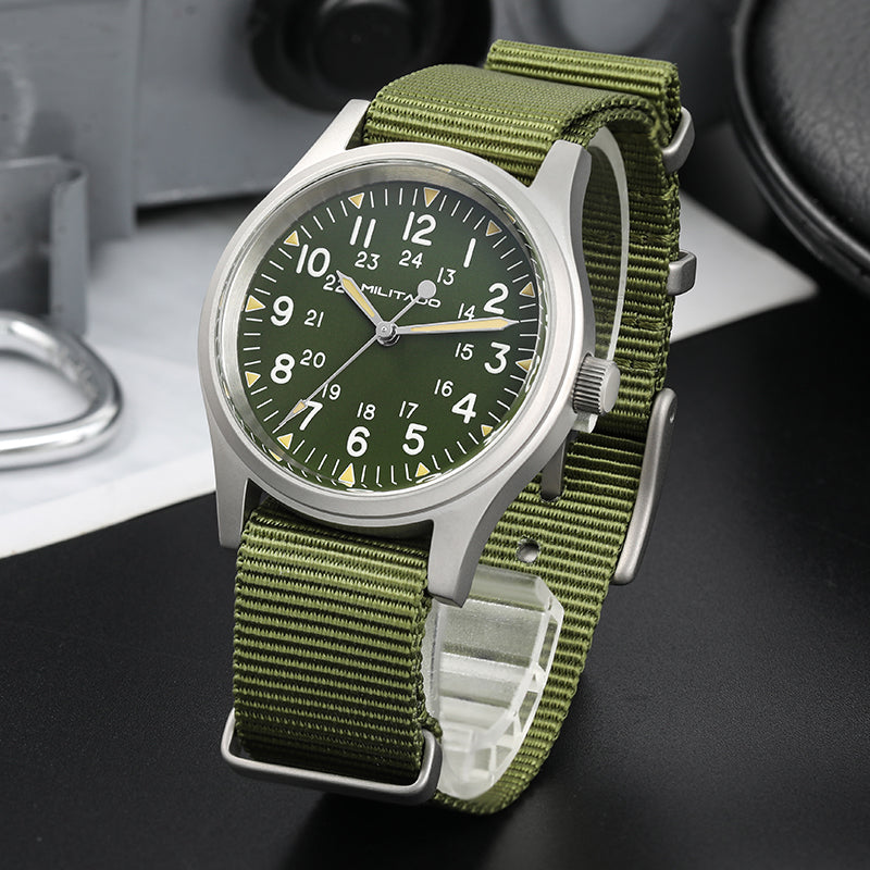 Militado 36mm Sapphire Crystal Pilot Field Watch