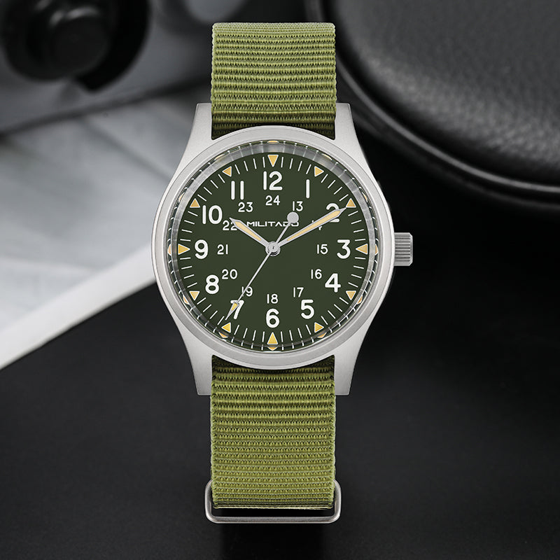 Militado 36mm Sapphire Crystal Pilot Field Watch