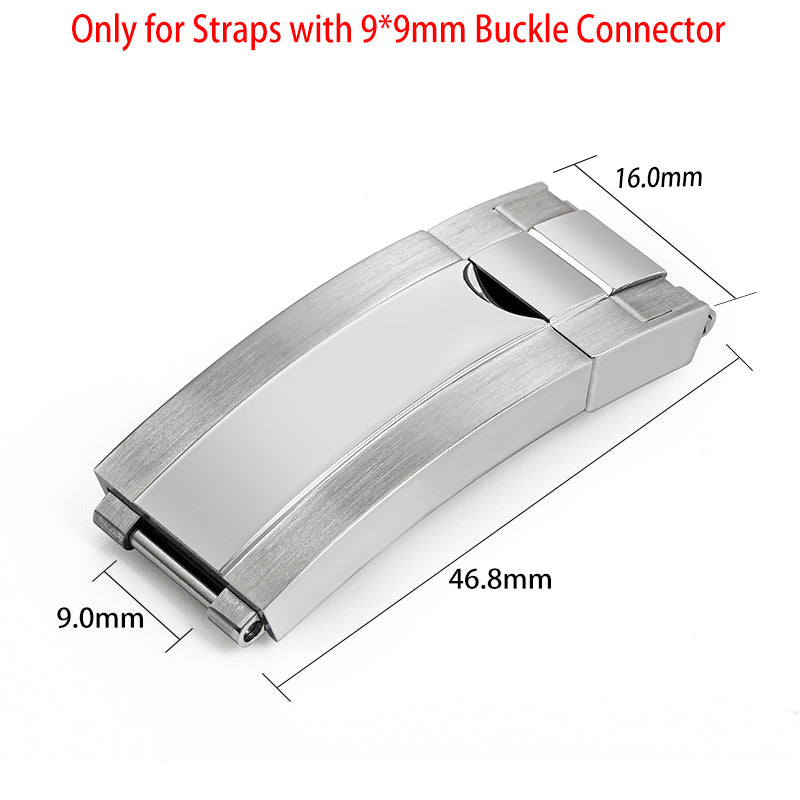 Adjustable Stainless Steel Watchband Buckle Solid Brushed Mid polised clasp