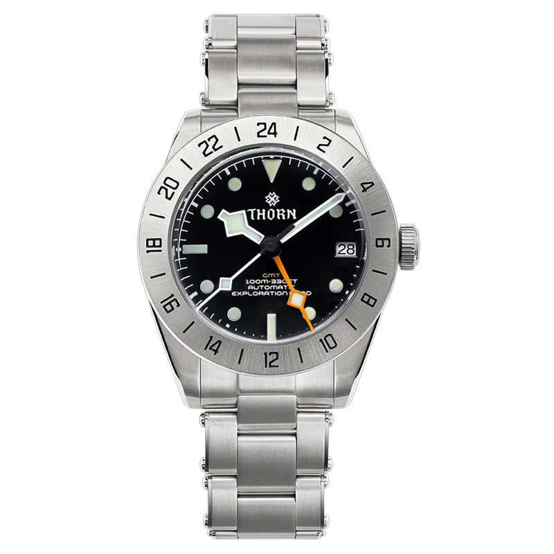 ★Weekly Deal★THORN Dual-time Zone NH34 Mechanical Retro BB GMT Watch