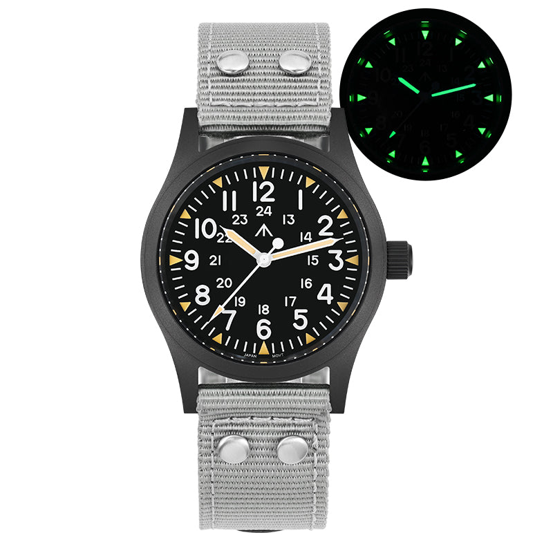 Militado 38mm Sapphire Crystal Pilot Field Watch