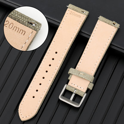 Leather Nylon Canvas Strap Watchband