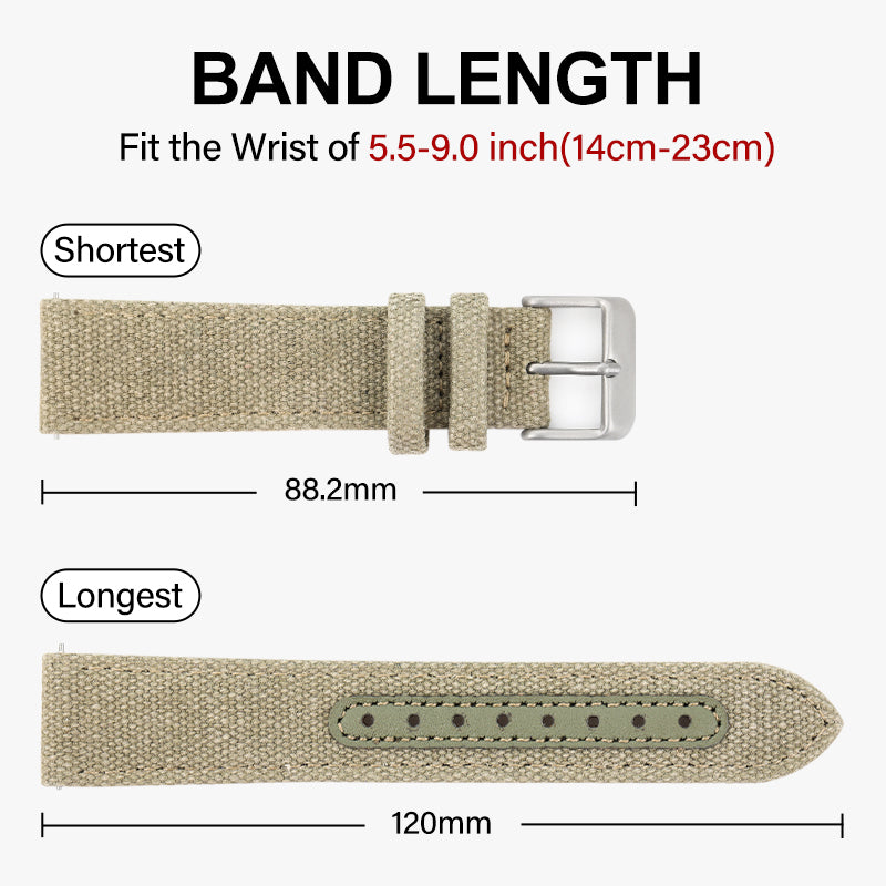 Leather Nylon Canvas Strap Watchband