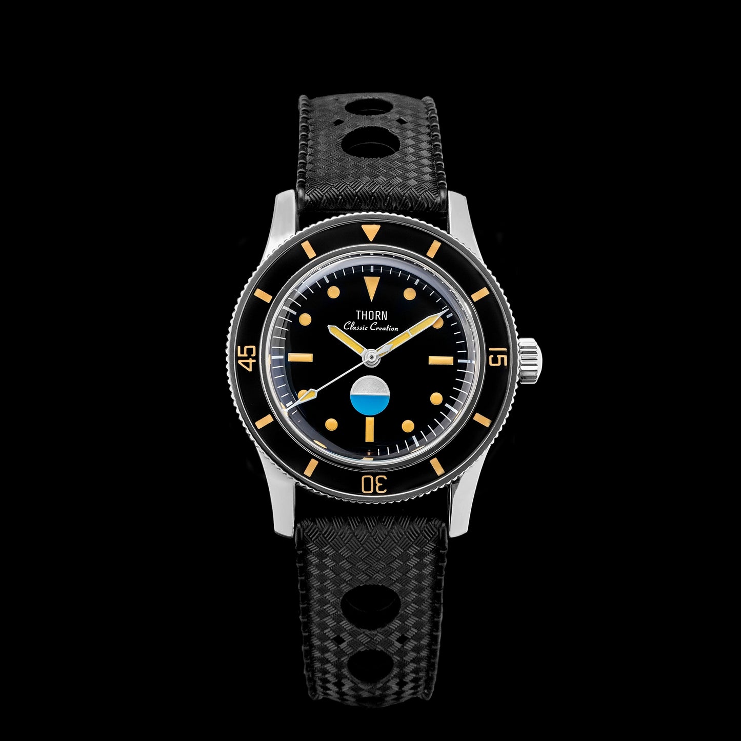 ★New Arrival★Thorn 38mm 50 Fathoms Smil-Spec PT5000 Dive Watch T007