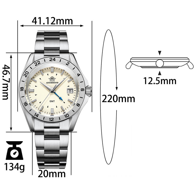 ADDIESDIVE 38mm GMT Quartz Watch AD2063