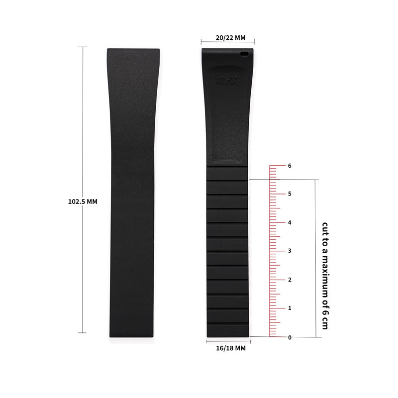 ★SuperDeal★ Cut-to-Size FKM Rubber Watch Strap